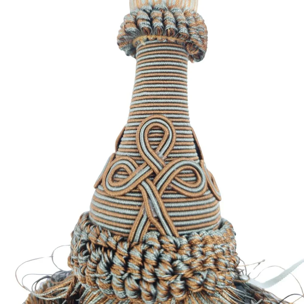 Gold & Sage Beaded Tassel Curtain Tieback